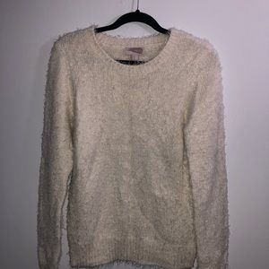 White/cream fuzzy sweater